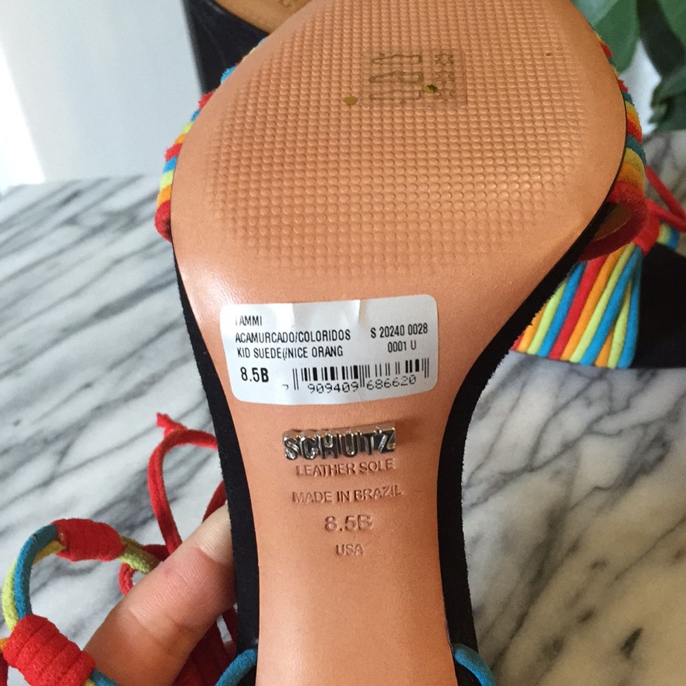 BRAND NEW! SCHUTZ multi color sandal - Picture 4 of 5
